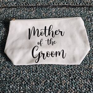 Mother of the Groom Makeup Bag Canvas Cosmetic Pouch Wedding Gift Bridal Accesso